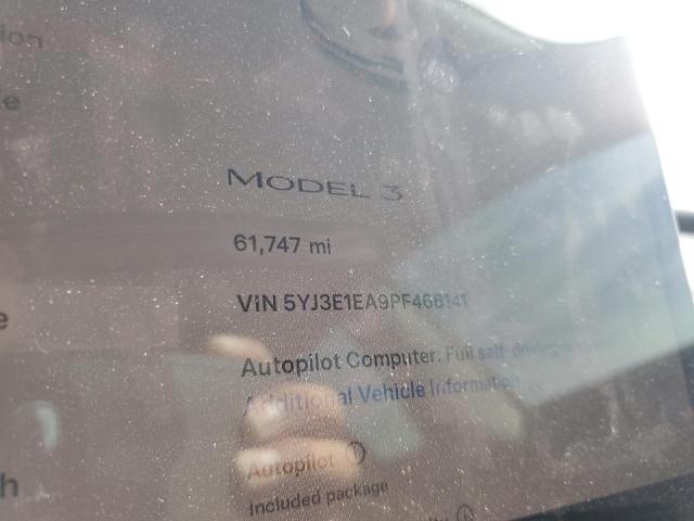 5YJ3E1EA9PF466141 - 2023 TESLA MODEL 3 白色 照片 9