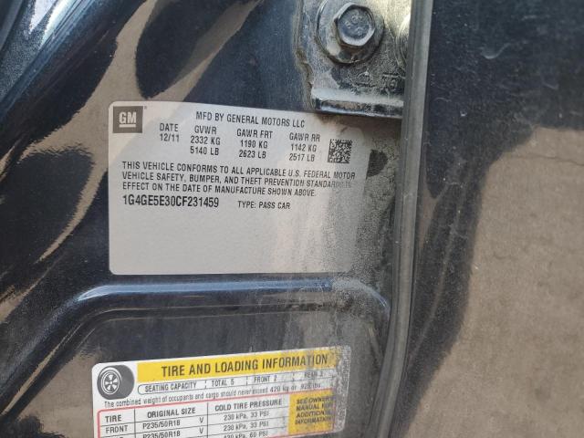 1G4GE5E30CF231459 - 2012 BUICK LACROSSE PREMIUM შავი ფოტო 12