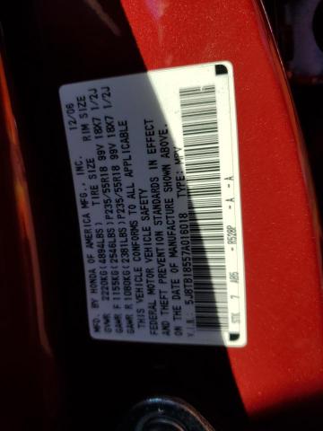 5J8TB18557A016018 - 2007 ACURA RDX TECHNOLOGY RED photo 12