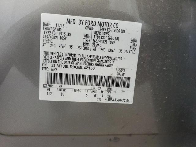 2LMTJ6LR0GBL42130 - 2016 LINCOLN MKX RESERVE Boz foto 13