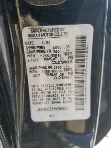 JN8AR07S6XW380443 - 1999 NISSAN PATHFINDER LE BLACK photo 13