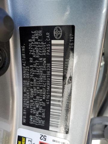 4T1G11AK8RU196336 - 2024 TOYOTA CAMRY SE NIGHT SHADE SILVER photo 12