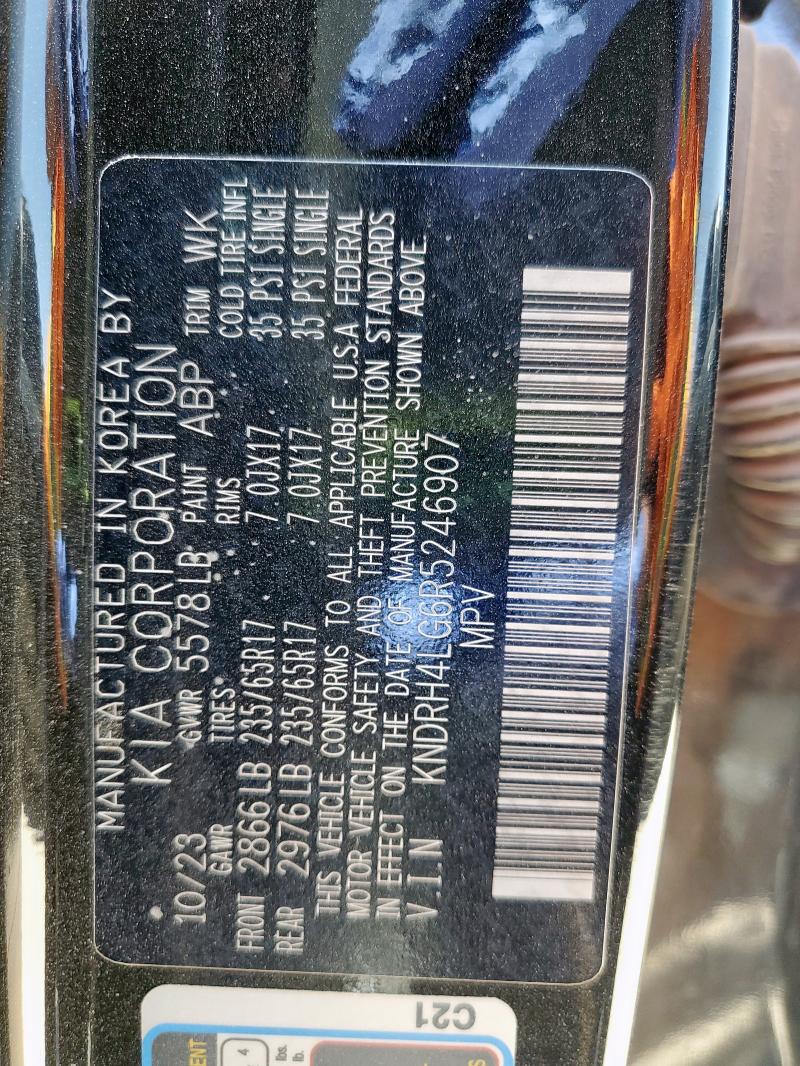 KNDRH4LG6R5246907 - 2024 KIA SORENTO EX BLACK photo 13