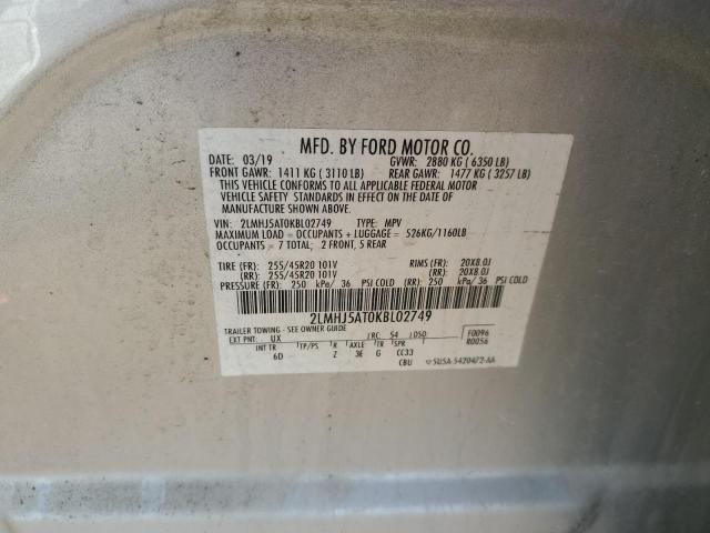 2LMHJ5AT0KBL02749 - 2019 LINCOLN MKT Gümüş foto 13