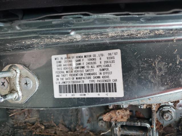 JHMCP26728C004178 - 2008 HONDA ACCORD EX GREEN photo 13