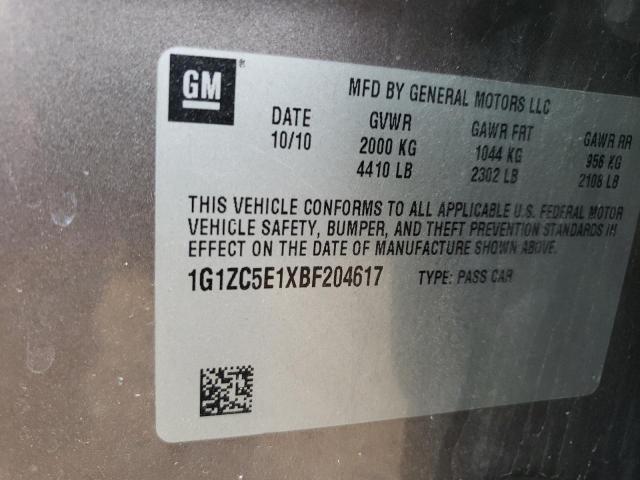 1G1ZC5E1XBF204617 - 2011 CHEVROLET MALIBU 1LT 棕色 照片 13