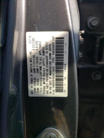 1HGCP2F6XCA219516 - 2012 HONDA ACC SEDAN SE GRAY photo 12