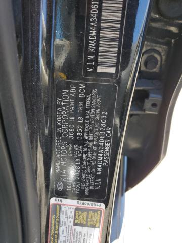 KNADM4A34D6178032 - 2013 KIA RIO LX BLACK photo 12