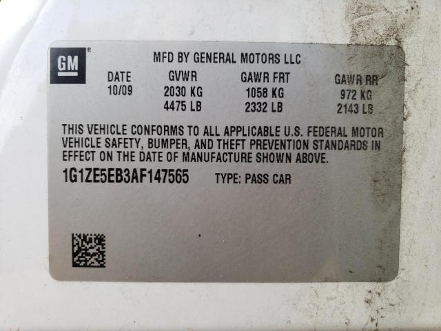 1G1ZE5EB3AF147565 - 2010 CHEVROLET MALIBU LTZ თეთრი ფოტო 12