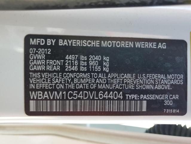 WBAVM1C54DVL64404 - 2013 BMW X1 SDRIVE28I WHITE photo 14