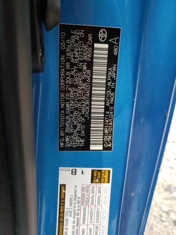 JTKDE3B74A0316428 - 2010 TOYOTA SCION TC 蓝色 照片 12