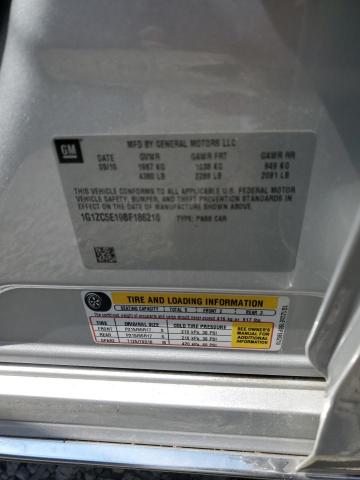 1G1ZC5E19BF186210 - 2011 CHEVROLET MALIBU 1LT ვერცხლისფერი ფოტო 12