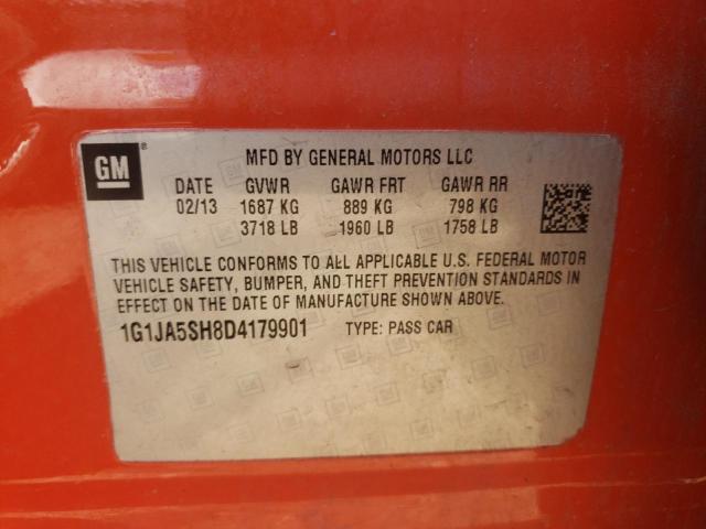 1G1JA5SH8D4179901 - 2013 CHEVROLET SONIC LS 橙色 照片 12