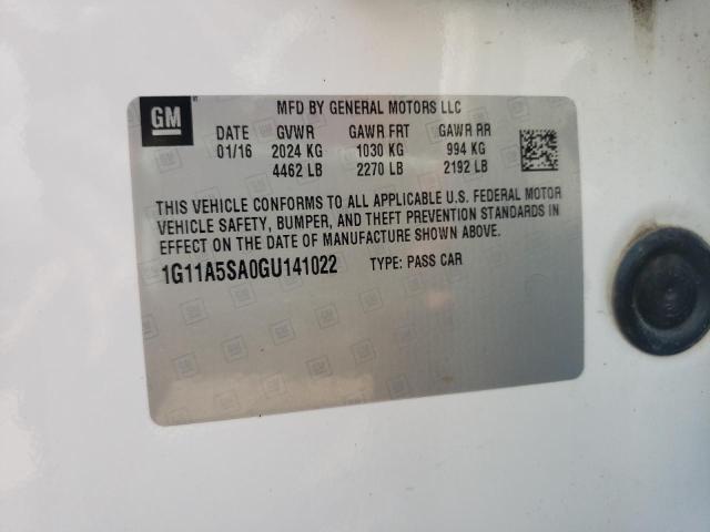 1G11A5SA0GU141022 - 2016 CHEVROLET MALIBU LIM LS თეთრი ფოტო 12