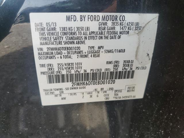 2FMHK6DT0EBD01020 - 2014 FORD FLEX LIMITED BLACK photo 13