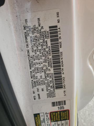 5TETU4GN6AZ694222 - 2010 TOYOTA TACOMA PRERUNNER ACCESS CAB WHITE photo 12