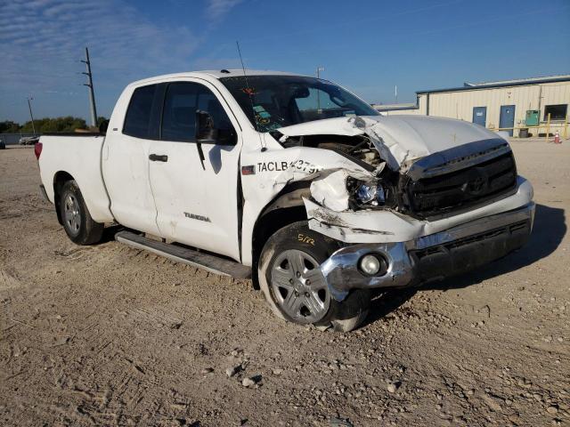 5TFRY5F18AX097003 - 2010 TOYOTA TUNDRA DOUBLE CAB SR5 WHITE photo 1