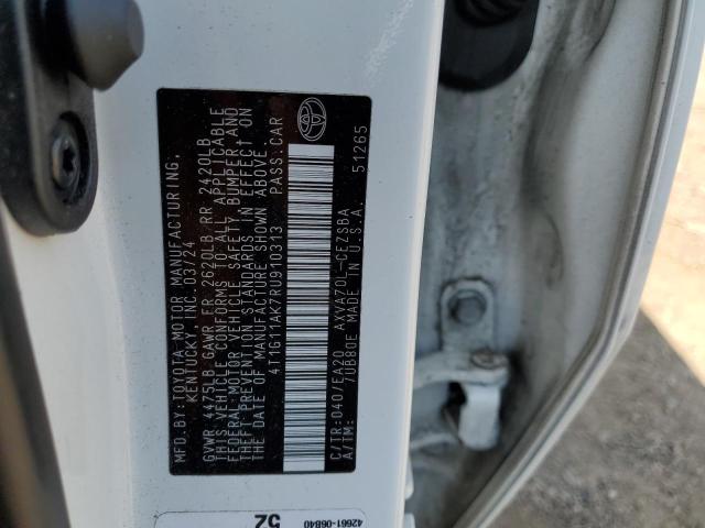 4T1G11AK7RU910313 - 2024 TOYOTA CAMRY SE NIGHT SHADE WHITE photo 12