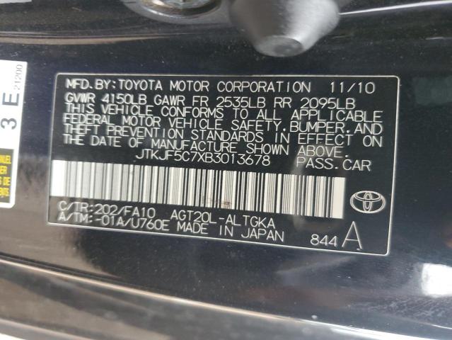 JTKJF5C7XB3013678 - 2011 TOYOTA SCION TC 黑色 照片 12