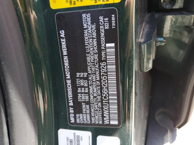 WMWXU1C56H2D57926 - 2017 MINI COOPER GREEN photo 12