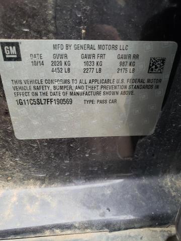 1G11C5SL7FF190569 - 2015 CHEVROLET MALIBU 1LT 栗色 照片 12