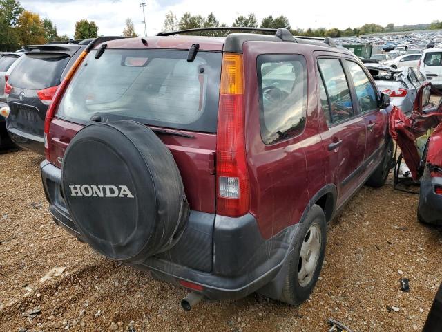 JHLRD77504C027955 - 2004 HONDA CR-V LX BURGUNDY photo 4