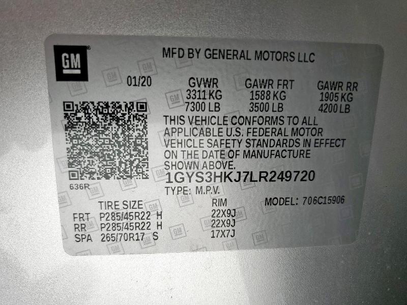 1GYS3HKJ7LR249720 - 2020 CADILLAC ESCALADE ESV LUXURY 银色 照片 14