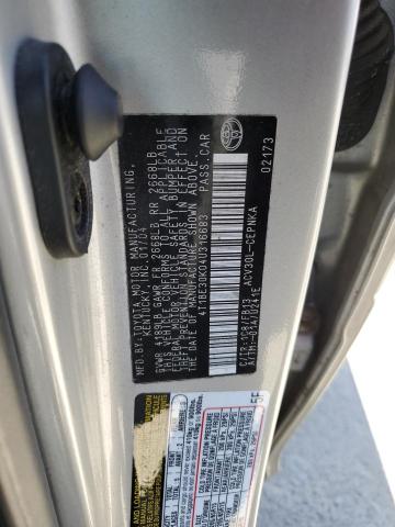 4T1BE30K04U316683 - 2004 TOYOTA CAMRY LE SILVER photo 12