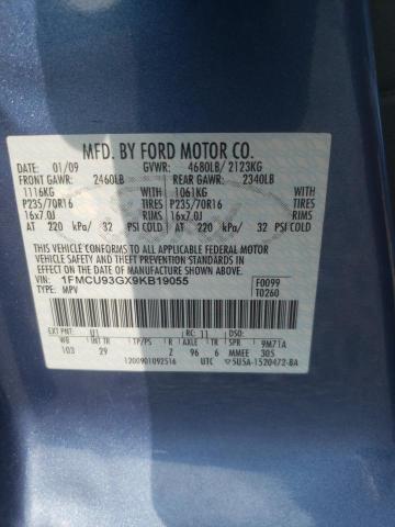 1FMCU93GX9KB19055 - 2009 FORD ESCAPE XLT BLUE photo 14