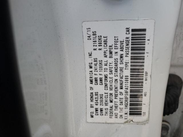 1HGCR6F58FA010899 - 2015 HONDA ACCORD HYBRID EXL WHITE photo 12