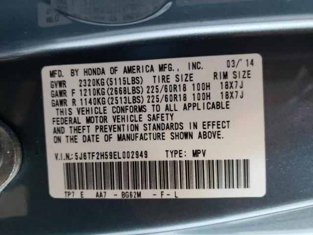 5J6TF2H59EL002949 - 2014 HONDA CROSSTOUR EXL 蓝色 照片 13