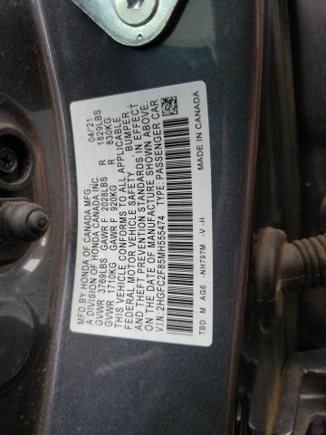 2HGFC2F85MH555474 - 2021 HONDA CIVIC SPORT ნაცრისფერი ფოტო 12