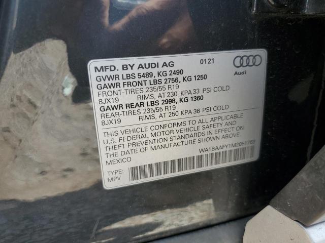 WA1BAAFY1M2051763 - 2021 AUDI Q5 PREMIUM PLUS GRAY photo 13