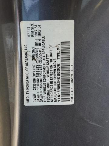 5FNRL6H97JB020592 - 2018 HONDA ODYSSEY ELITE رمادي صورة 13