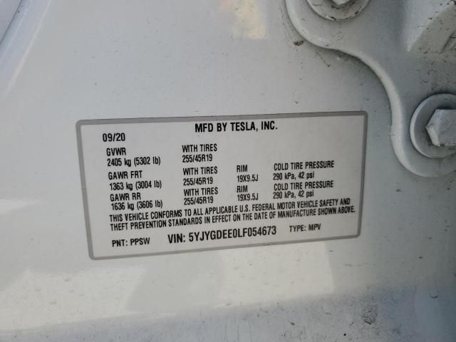 5YJYGDEE0LF054673 - 2020 TESLA MODEL Y Ağ foto 13