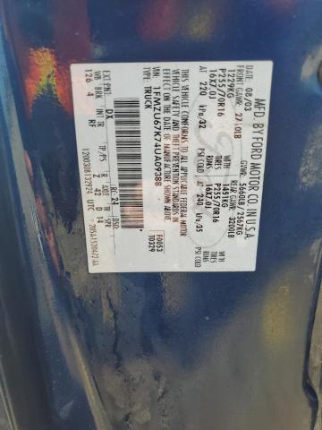 1FMZU67K74UA09388 - 2004 FORD EXPLORER S BLUE photo 12