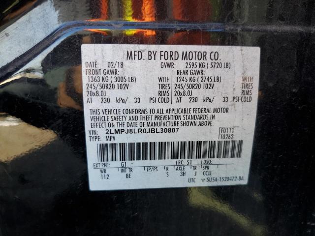 2LMPJ8LR0JBL30807 - 2018 LINCOLN MKX RESERVE Қара фото 12