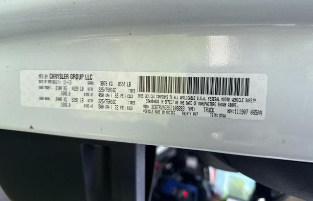 3C6TRVAG9EE109283 - 2014 RAM PROMASTER 1500 STANDARD WHITE photo 10