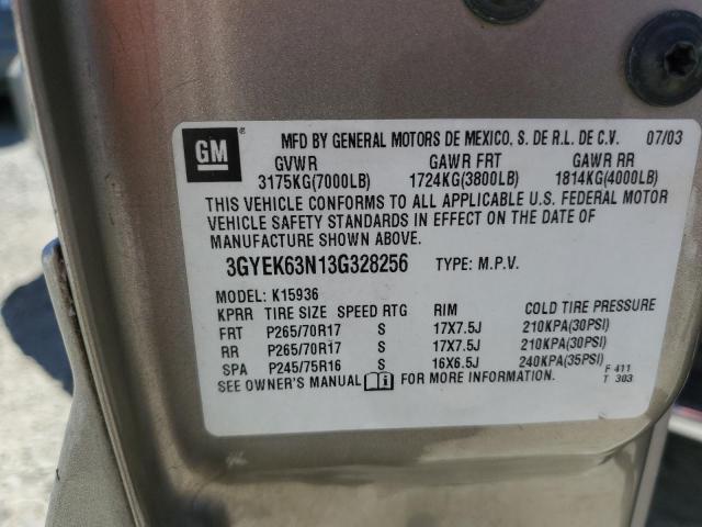 3GYEK63N13G328256 - 2003 CADILLAC ESCALADE EXT BEIGE photo 12