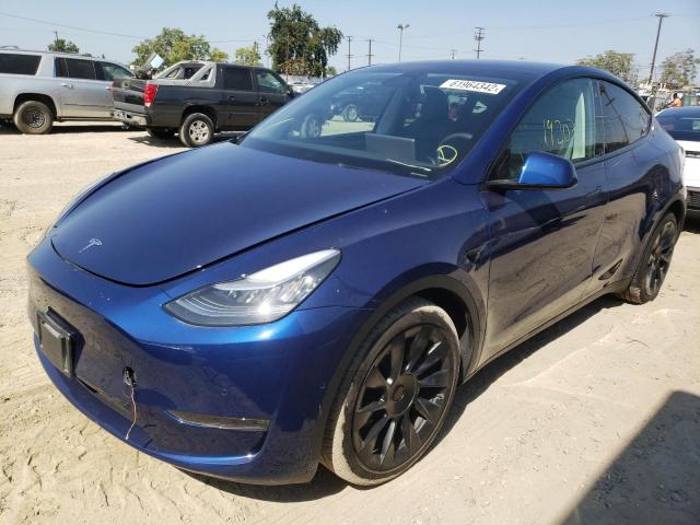 5YJYGAEE8MF151040 - 2021 TESLA MODEL Y أزرق صورة 2