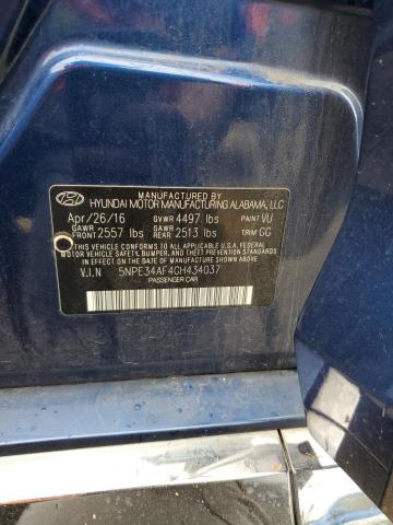 5NPE34AF4GH434037 - 2016 HYUNDAI SONATA SPORT BLUE photo 12