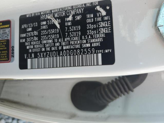 5XYZUDLA0DG082559 - 2013 HYUNDAI SANTA FE S Սպիտակ լուսանկար 13