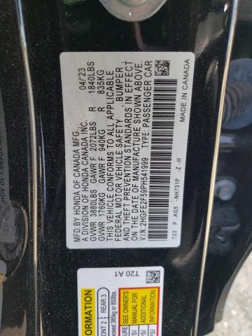 2HGFE2F59PH541999 - 2023 HONDA CIVIC SPORT 黑色 照片 12