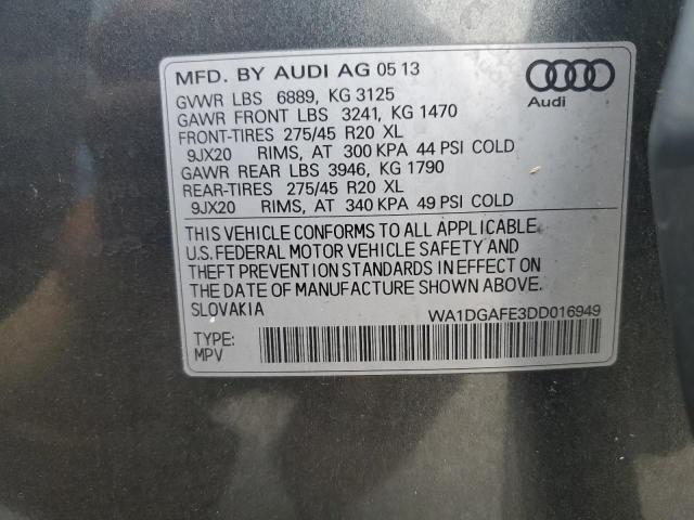 WA1DGAFE3DD016949 - 2013 AUDI Q7 PRESTIGE GRAY photo 13
