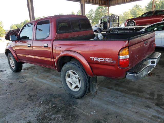 5TEGN92N24Z315174 - 2004 TOYOTA TACOMA DOUBLE CAB PRERUNNER BURGUNDY photo 2