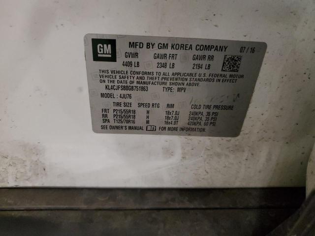 KL4CJFSB0GB751863 - 2016 BUICK ENCORE CONVENIENCE 白色 照片 13