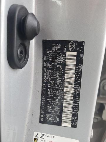 2T1KR32E77C674137 - 2007 TOYOTA COROLLA MA XR SILVER photo 12