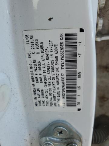 1HGCP26899A073927 - 2009 HONDA ACCORD EXL WHITE photo 12
