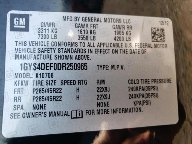 1GYS4DEF0DR250965 - 2013 CADILLAC ESCALADE PLATINUM BLACK photo 13