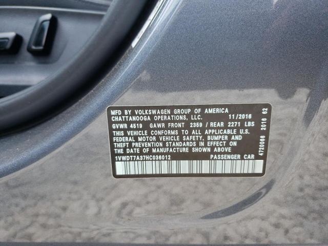 1VWDT7A37HC036012 - 2017 VOLKSWAGEN PASSAT R-LINE Grau Foto 13